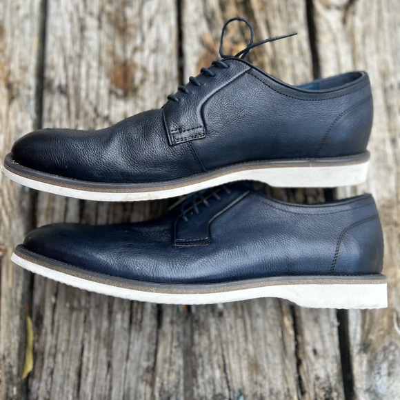 Moretti Gold Label Lazaro Blue Leather Lace Up Oxfords. Size 11 D - Picture 6 of 9